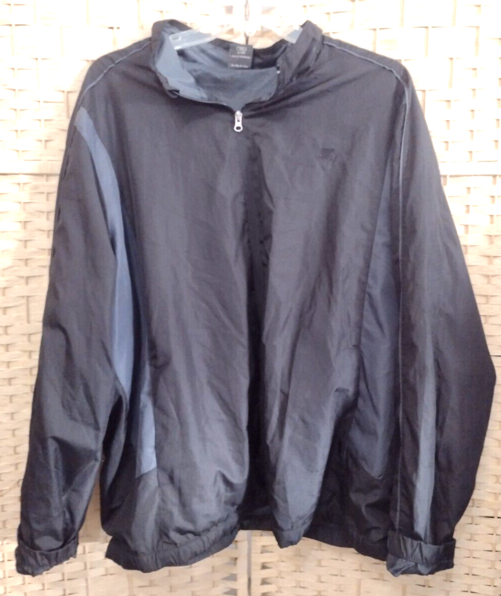STARTER Jacket Full Zip Windbreaker XXXL 3XL Track Black Gray 100