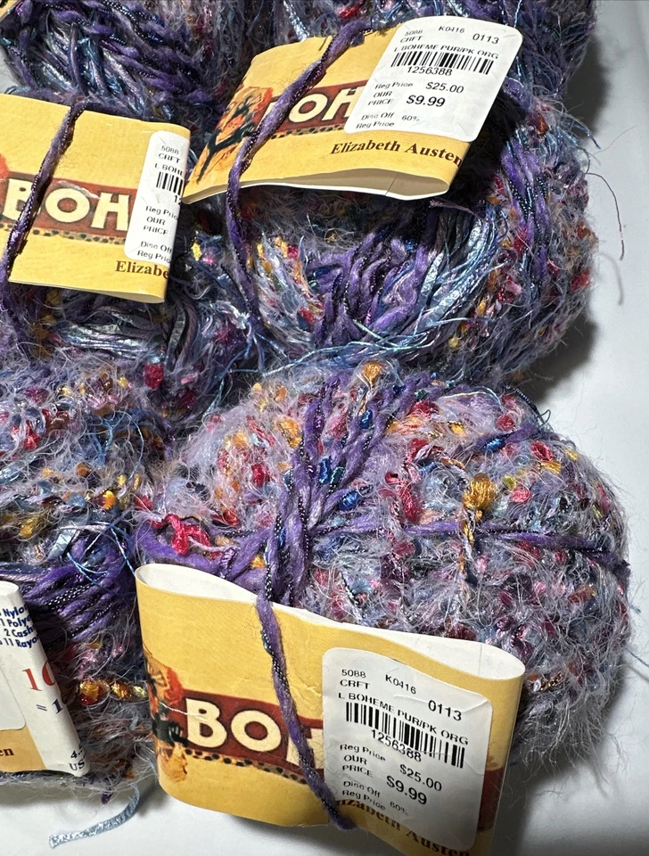 LA BOHEME em PURPLE PINK ORG #5 105yds 100g tecidos misturados Elizabeth Austen - Imagem 2 de 4