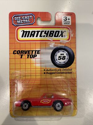 1990s Matchbox Corvette T Top #58 - New Model Some Package Wear