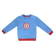 Maglia Capitan America bambino felpa bimbo giro collo Avengers 2 3 4 5 6 7 anni