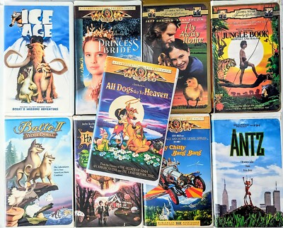 Vintage VHS Lot of 9 Kids Family Movies Antz Balto Chitty Bang All