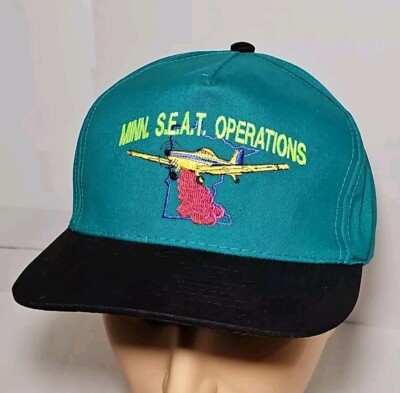 Minn. S.E.A.T. Operations Air Tanker Pilot 80s Embroidered Patch SnapBack Green