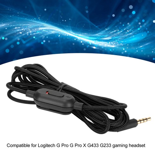 (Negro) Cable auxiliar de audio de repuesto para Logitech G Pro G Pro X G433 G233 Gaming - Imagen 6 de 9