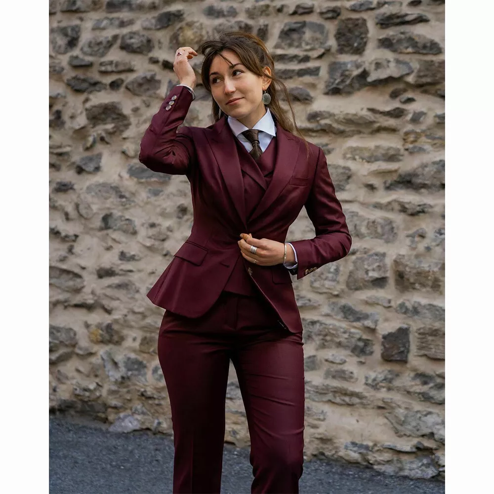 Womens burgundy hotsell suit jacket