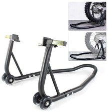 Fit For Universal Motorcycle Rear Wheel Raise Lift Steel Support Stand Set Black