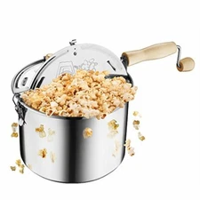 POPCORN POPPER Stainless Steel Stove Top 6-1/2-Quart By GREAT NORTHERN POPCORN