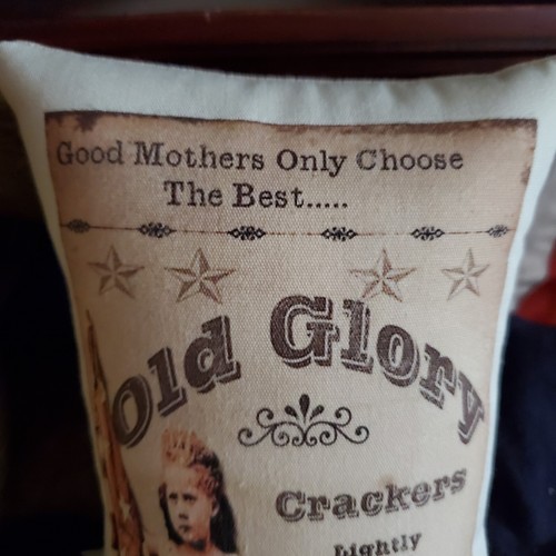 OLD GLORY CRACKERS VINTAGE COLONIAL PRIMITIVE STYLE AMERICA TUCK BOWL PILLOW - Picture 4 of 9