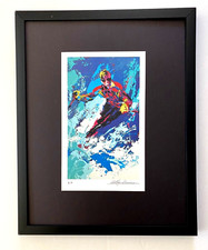 LeRoy Neiman " Down the Hill " Signed Pop Art Mounted and Framed