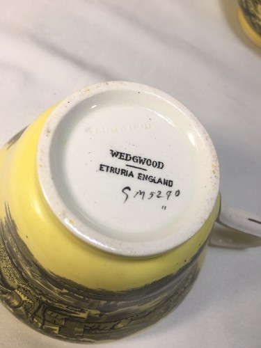 (17 Piece) Wedgwood of Etruria Yellow Landscape Scenic TEA SET for 4 - M5290 - Picture 10 of 12