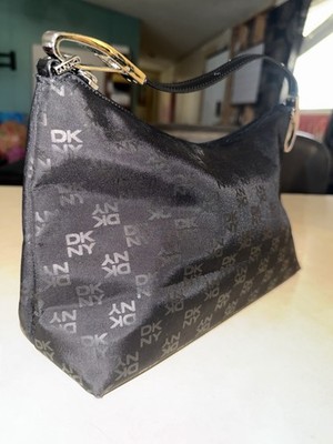 Vintage Y2K DKNY Black Logo Baguette Nylon Shoulder Bag | eBay