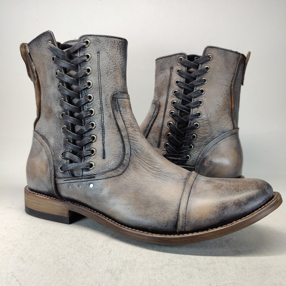 Freebird by Steven Mens 14 Brooks Grey/Black Leather Zip Up  display picture 1