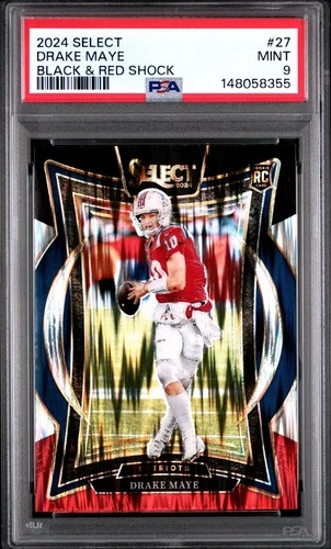 2024 Select Drake Maye Black Red Shock #27 PSA 9 MINT RC ROOKIE