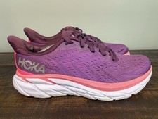 Hoka One One Clifton 8 Women's Running Sneakers Size 8 Purple Pink