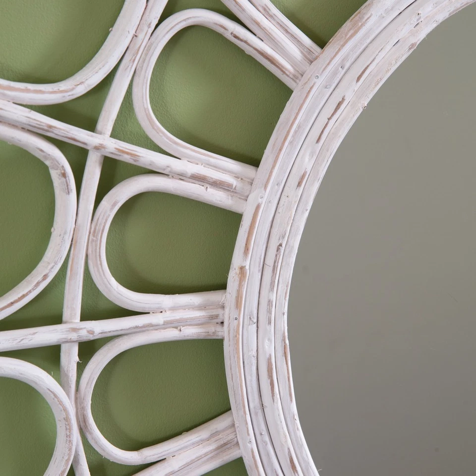 Espejo de ratán Barbados galería pared hogar decorativo coleccionable Foto 3 de 3