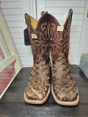 Cody James Pirarucu Exotic Western Boots Broad Square Toe BBME039