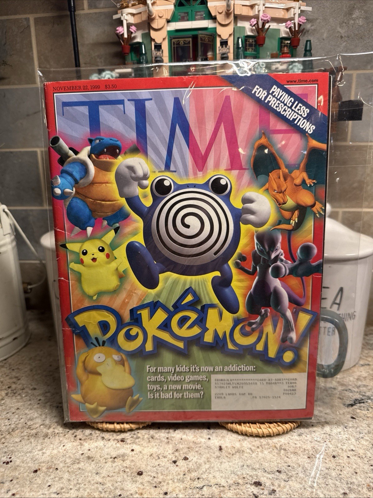 1999 Pokemon Time Magazine Vintage PokeMania Original Poster November 22, 1999
