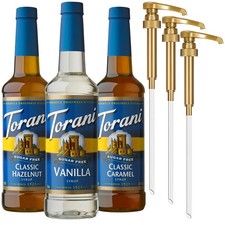 Torani Sugar Free Syrup, Coffee Lovers Variety 3-Pack, 1 Fl Oz Pack of 76