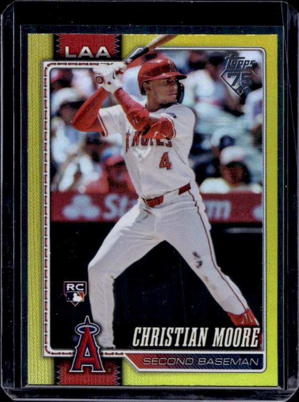 2026 Topps Christian Moore RC Yellow Rainbow Foil Rookie #/399 Angels