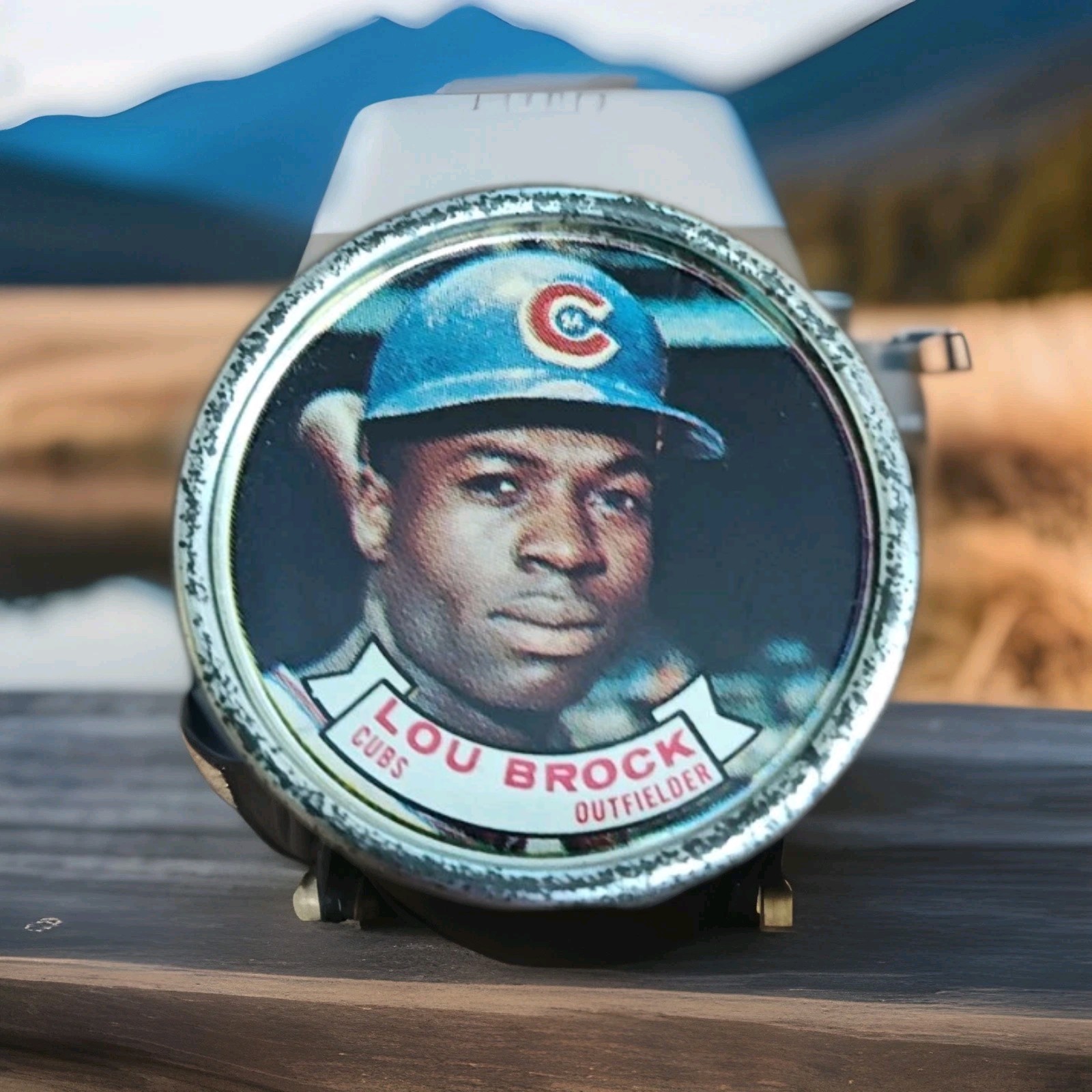 1964 baseball TOPPS Coin Chicago Cubs Lou Brock OF HOF Vintage #97 MLB
