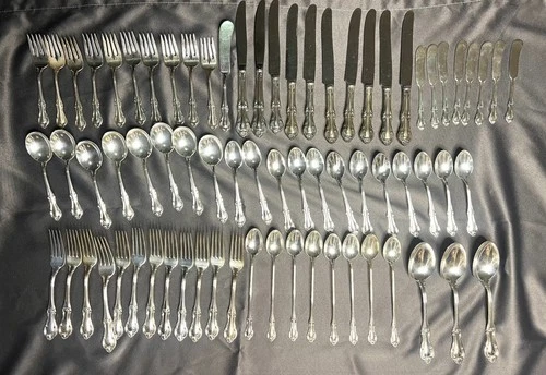 International Sterling Silver Flatware Set for 12 Service 72 pc