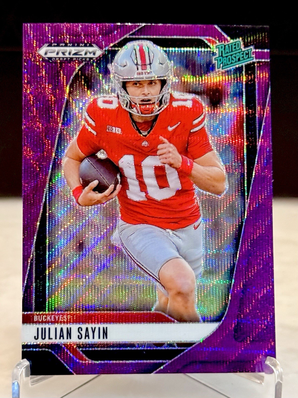 2025 Prizm Draft Picks Julian Sayin #161 Rated Prospect Purple Wave Prizm