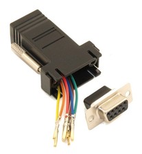 DB9-Female to RJ45 8 wire RS232 Modular Adapter Black