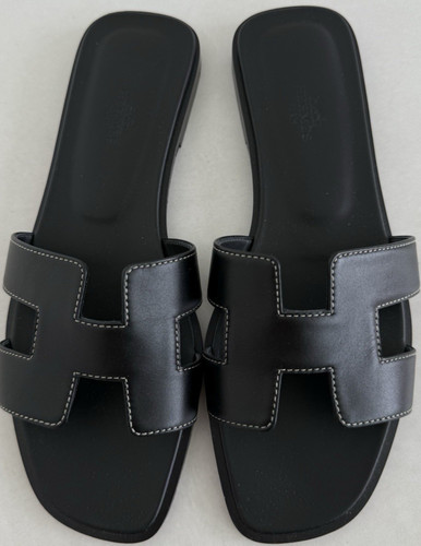 $900 New Hermes Oran "H" Cut Out Sandals Shoes 39