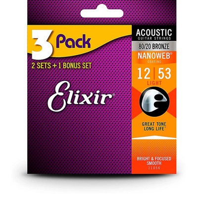 Elixir Elixir Light Nanoweb Acoustic Guitar Strings