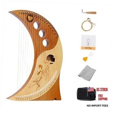 19-String Lyre Harp Kit - Ergonomic Lap Harp Instrument with Tuner Picks