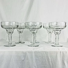 Set 6 Libbey Yucatan Heavy Margarita Glasses 13.5 oz Hammered Design