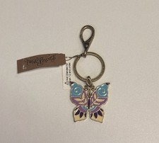 Lucky Brand Butterfly Keychain Bag Charm Enamel Blue Purple NWT