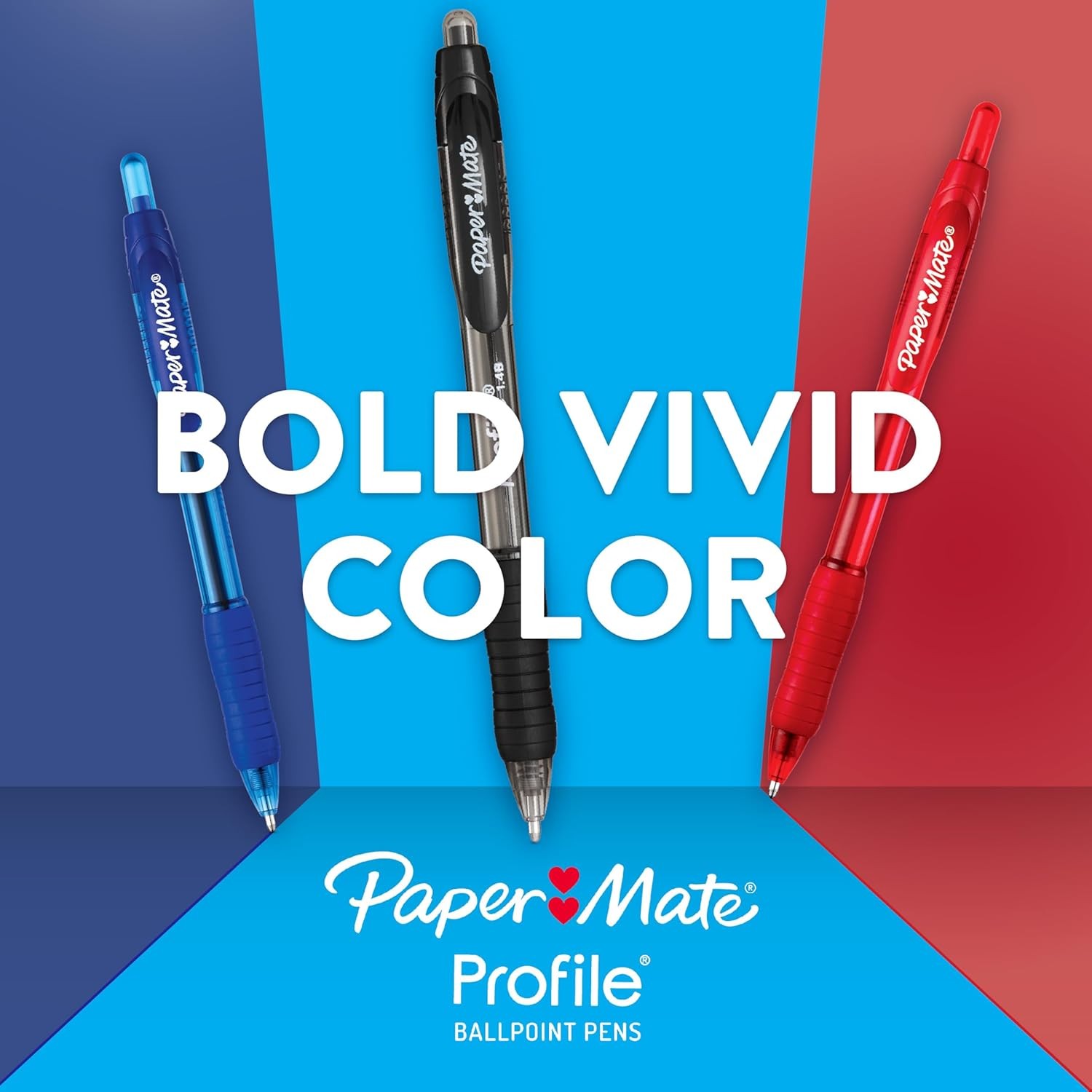 Paper Mate Profile Retractable Ballpoint Pens Bold 12 Count (Pack of 1), Red 