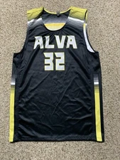 Alleson Athletics Alva Basketball Jersey #32 Sz. M NEW Black/White/Yellow