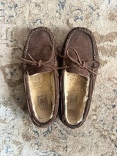 UGG Dakota Espresso Women's Suede Fur Slippers Size 10