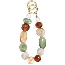 Beaded Phone Charm Mixed Color Plaid Stone Phone Chain Purse Charms Cute Keyc...