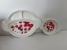 Hello Kitty Combi Bowl Plate Sanrio 2005 Melamine Divided Toddler