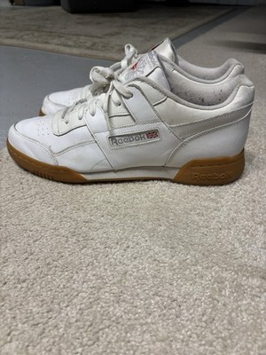 Reebok Men's Workout Plus Sneaker White, Lace-Up, Size US 12