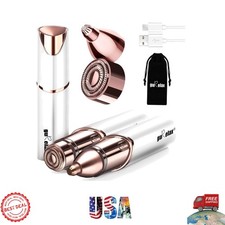Compact Hypoallergenic Eyebrow  Facial Hair Trimmer - 2 Replacement Heads