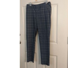 Tommy Hilfiger Grey Plaid Pants, Size 2, Straight Leg, Size Zipper/Button