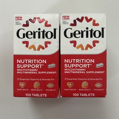 (2) Geritol Vitamins Multivitamin & Mineral Supplement 100 ct Tablets Exp. 11/28