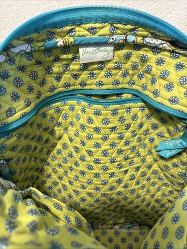 Vera Bradley Essence Tote Bag Shoulder Bag Peacock Blue & Green Purse - Picture 8 of 11