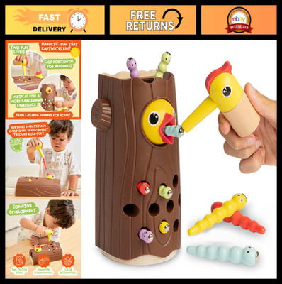 Montessori Magnetic Woodpecker Toy for Toddlers 2-4 | Educational Fine Motor Ski