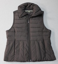Kenneth Cole Reaction Vest Womens Medium Brown Quilted Puffer Zip Pockets Warm
