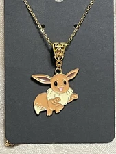 Japanese Anime Pokemon Eevee Video Game Enamel Drop Dangle Adorable Necklace
