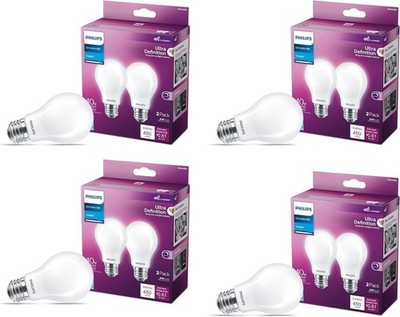 PHILIPS LED 40W A19 8-Pack Ultra Definition Daylight 5000K 450 Lumen