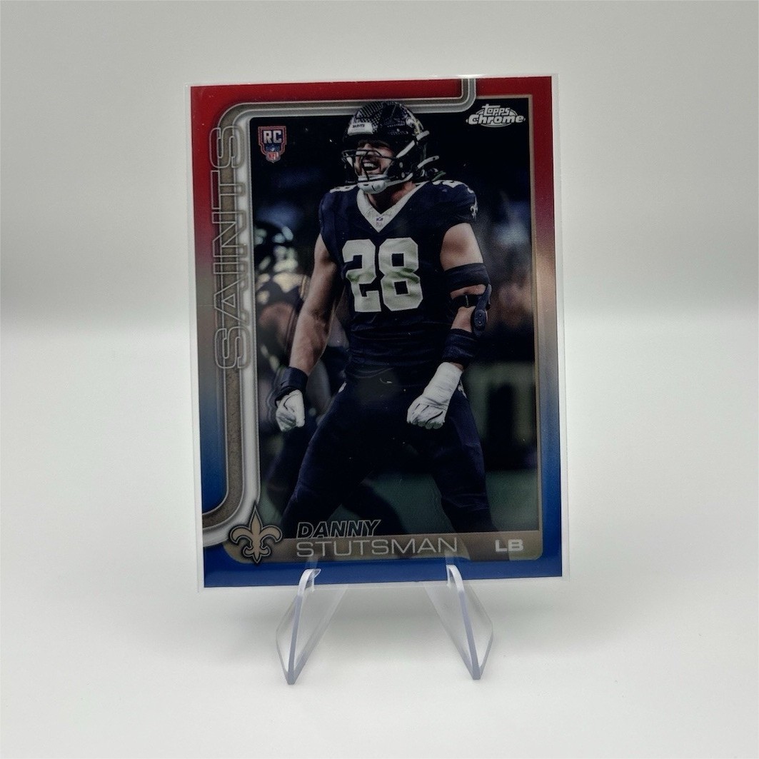 2025 Topps Chrome Danny Stutsman Red White and Blue Refractor Rookie Card #373