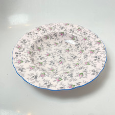 Tuscan Rosalie Chintz Rimmed Soup Bowl 23cm Vintage Fine English Bone China Pink