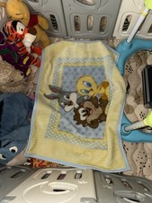 Vintage Baby Looney Tunes Plush Blanket Perfect Condition 