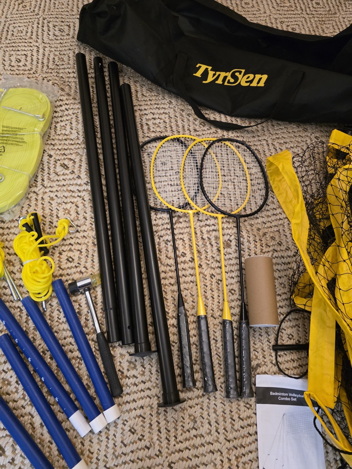 Compact Outdoor Volleyball and Badminton Combo Set - Easy Setup & Transport