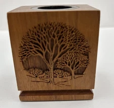 LaserCrafts Laser Cut Tree of Life Design Walnut Wood Toothpick or Pen Holder